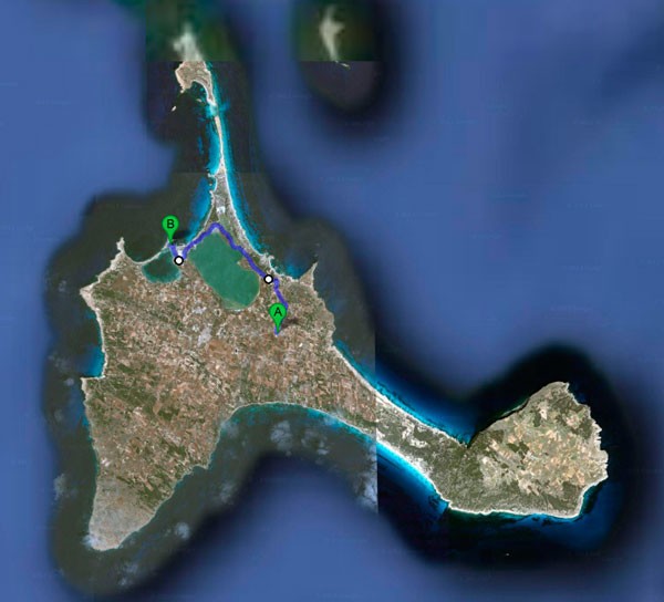 MEDIA MARATON FORMENTERA mapa-8km