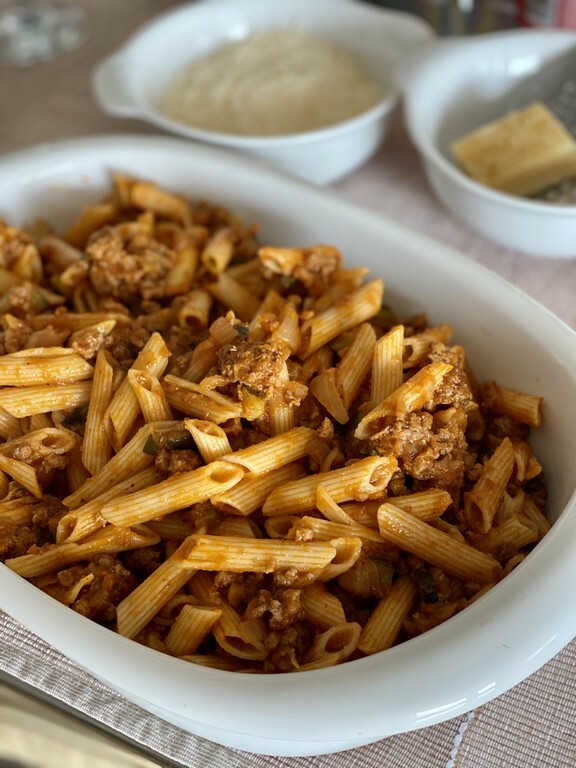 RECETA DE PASTA A LA BOLOÑESA CON CALABACINES